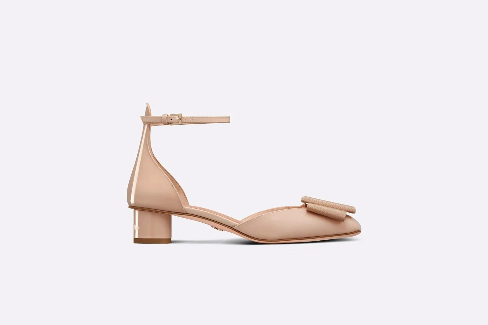 Sangle de cheville en cuir verni Dior Idylle arc boucle escarpins de ballet chaussures talons