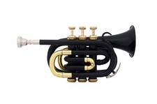 SUMMER SALE MINI POCKET TRUMPETNEW BLACK COLOUR BRASS FINISH