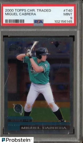 2000 Topps Chrome Traded #T40 Miguel Cabrera Marlins RC Rookie PSA 9 MINT