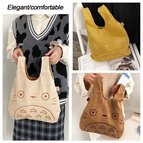 Shoppers Fashion Cotton Cloth Cartoon Totoro Embroidery Handbag Lamb Fabric - Picture 12 of 14