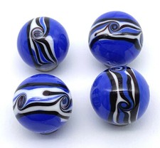 NEW for 2022 16mm "Riptide" Dark Blue Handmade Art Glass Marbles Pk 4 5/8th"