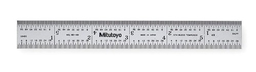 Steel Rule, 6" (4R), 1/8-1/64", 3/64"x3/4", Satin Chrome Stainless Steel - Picture 3 of 6