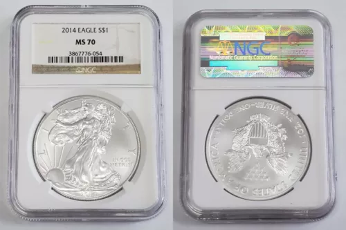 2014 $1 Silver American Eagle 1 Troy Oz NGC MS70