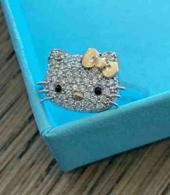 Hello Kitty Promise Ring 2Ct Round Cut Simulated Diamond 14k