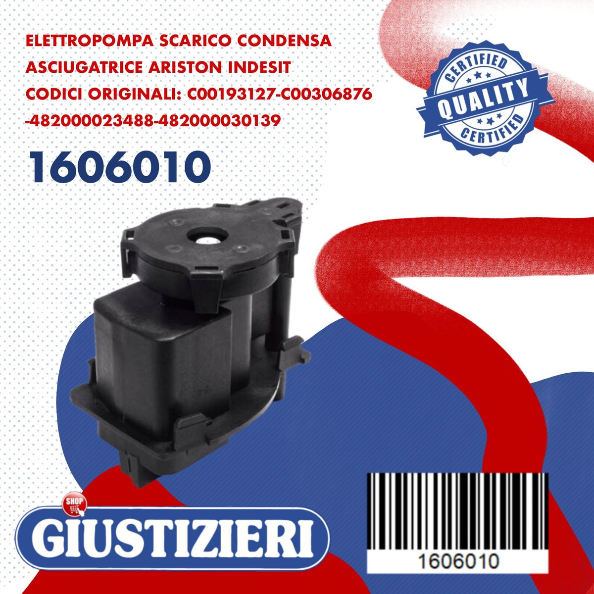 POMPA SCARICO CONDENSA PER ASCIUGATRICE ARISTON C00306876 - Foto 11