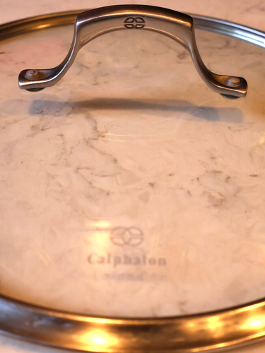 Calphalon Tempered Glass Replacement Lid ONLY 11.5” OD, 10.5” Inside Dim flat B - Picture 2 of 5