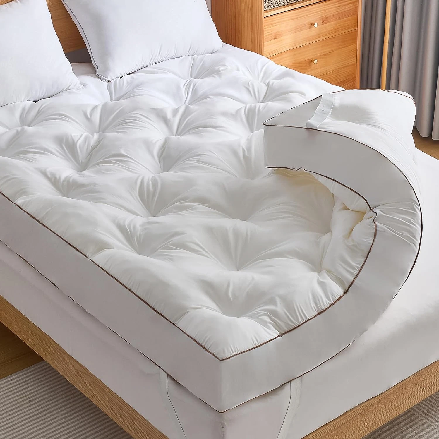 King Memory Foam Mattress Topper 4 Inch Gel Filled Pillow Top