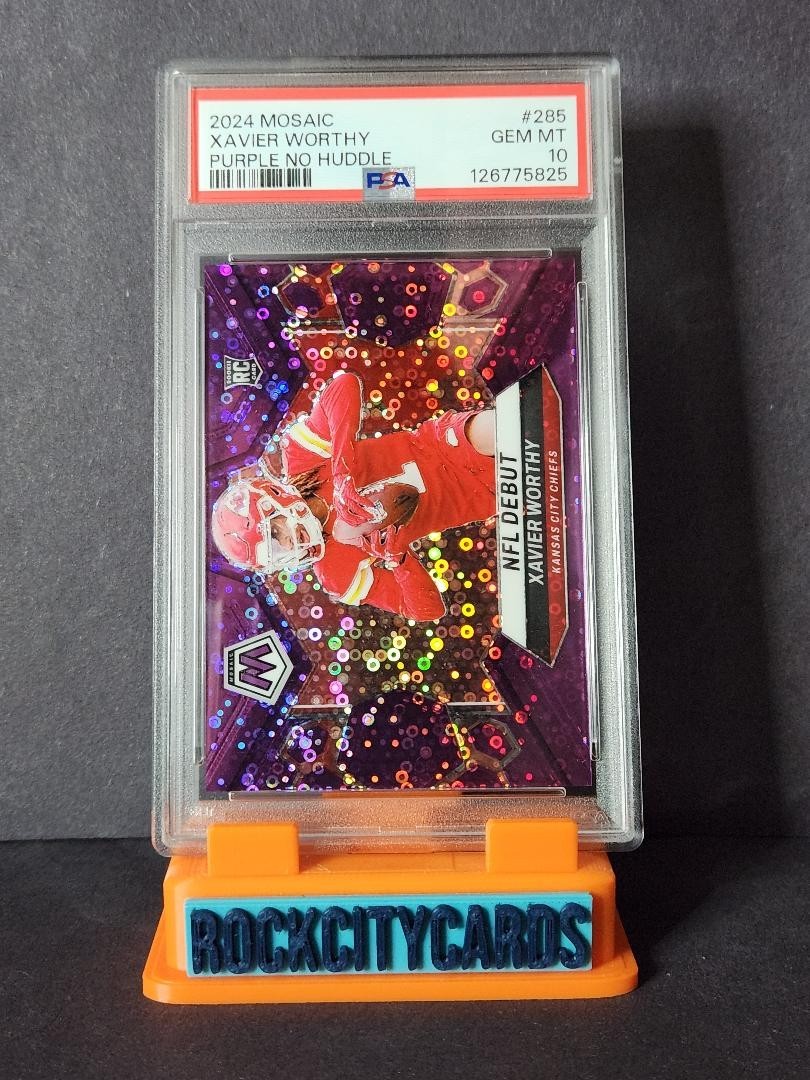 2024 Panini Mosaic - NFL Xavier Worthy #285 No Huddle Purple Prizm /50 PSA 10