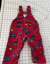 Vintage OshKosh B  Gosh Vestbak Overalls Red- Corduroy 18 MO USA Made
