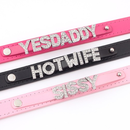 Gothic Wedding Accessories BDSM Collar Punk Choker Necklace Custom Letters Sweet - Picture 18 of 28