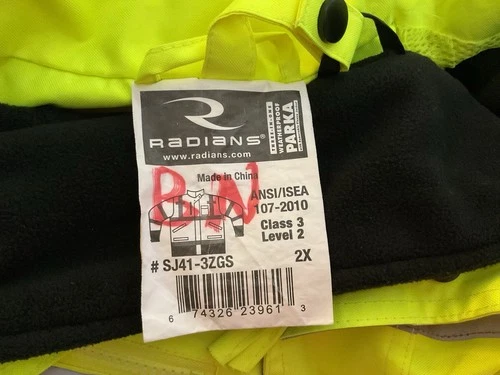 Radwear High Reflective Waterproof  Parka w/Removable Fleece Jacket  -Size 2X image 17
