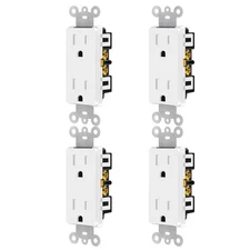 Electrical Wall Receptacle 2-Pole 15A 3-Wire Self-Grounding Tamper Resistant × 4
