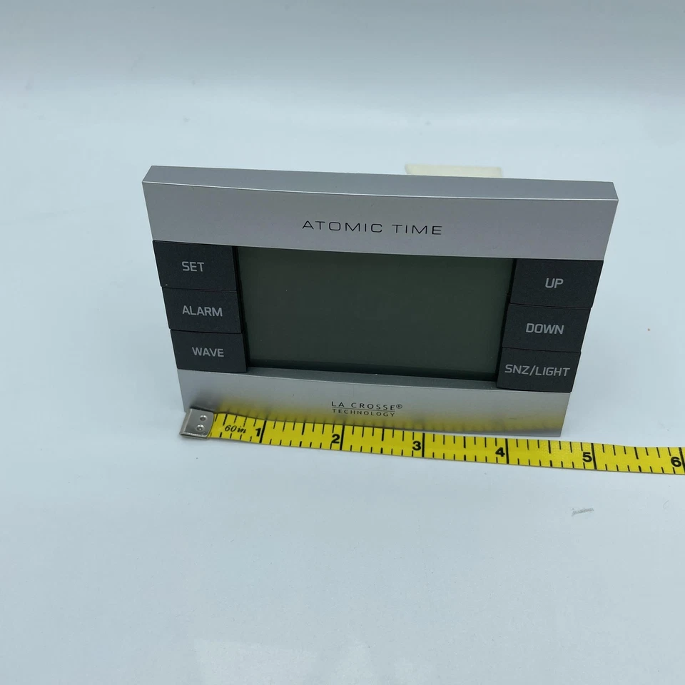 La Crosse Technology Atomic Alarm Clock Indoor Temp Moon Phase Blue LED Display - Image 4 of 4