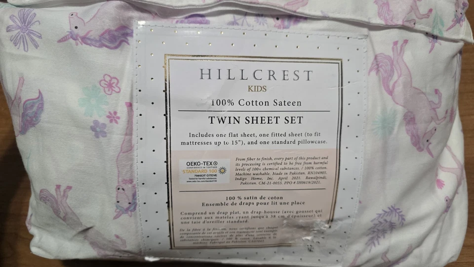 Nuevo Juego de Sábanas Hillcrest Doble Algodón UNICORNIOS 100% Algodón Ropa de Cama Foto 4 de 4