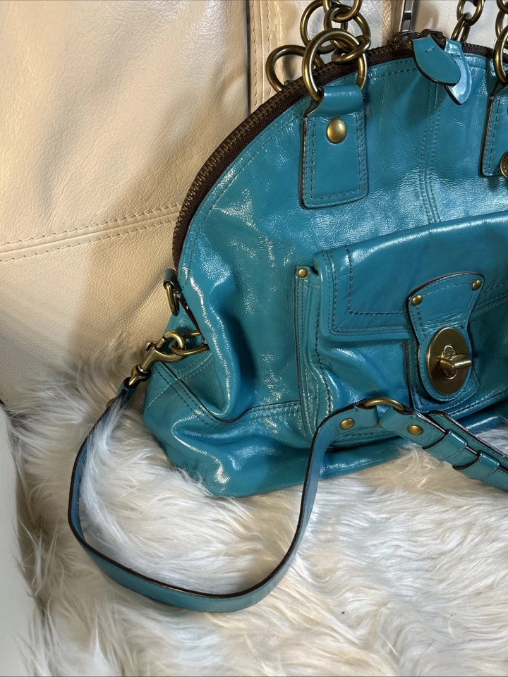 COACH Bag Pouch Y2K Limited Edition FRANCINE TURQUOISE LEGACY Crossbody - Image 3 of 4