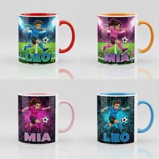 Personalisierte Fußball TWO TONE Tasse mit Namen - Bild- Motiv Kicker & Geschenk