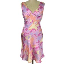 Peppermayo Psychedelic Audrey Vintage Mini Slip Dress Womens 4 Dopamine Retro