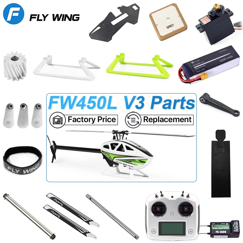 Fly Wing FW450L V3 Hubschrauber Teile Akku Motor ESC Servo Hauptwelle Original