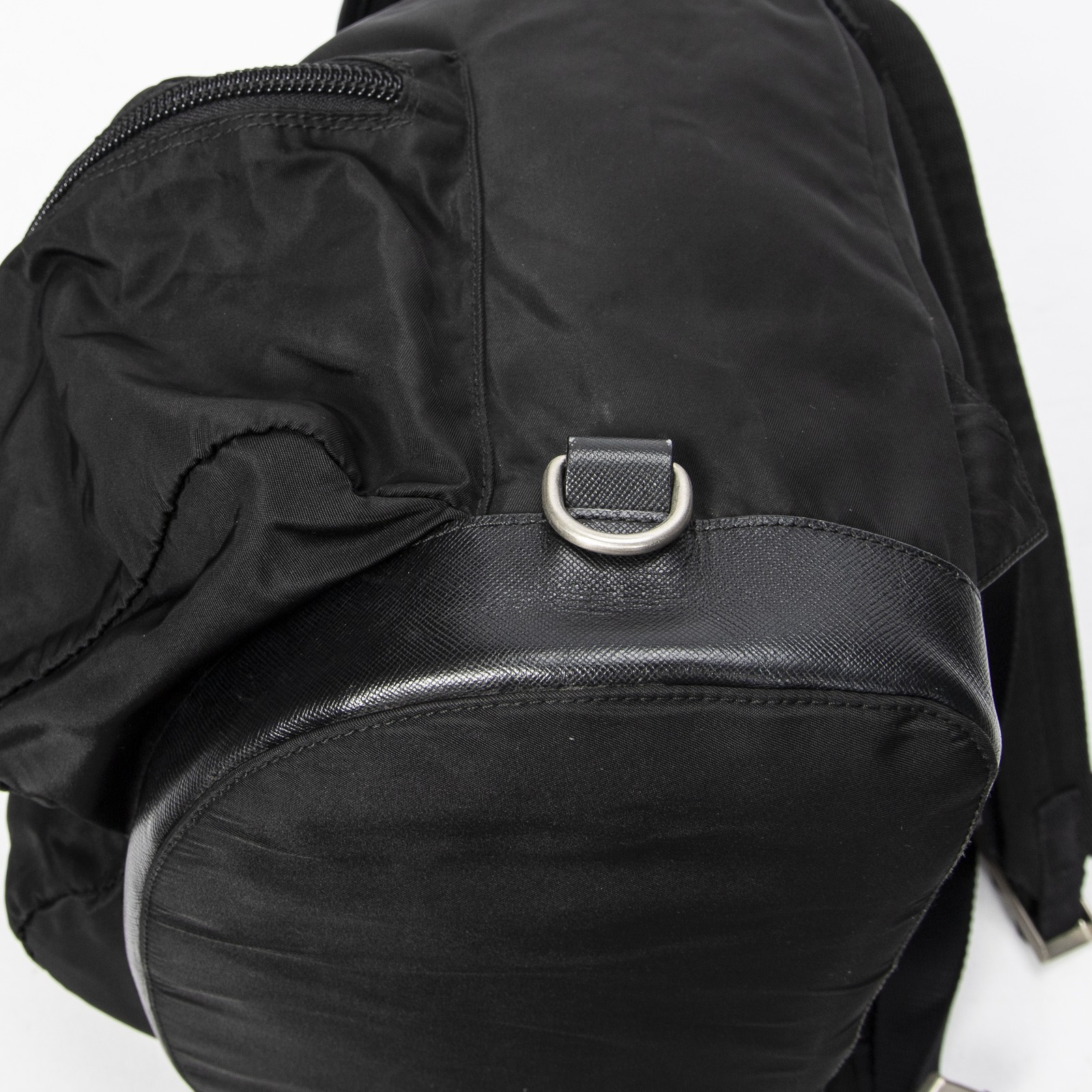 Prada Black Double Pocket Drawstring Backpack Bac… - image 8