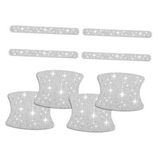8 Pieces White Bling Car Handle Protector, Shiny Rhinestone Car Door Handle
