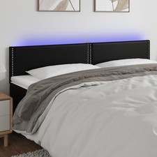 Cabecero con Luces LED Cabezal Tapizado Cama Dormitorio Cuero Sintético vidaXL