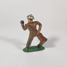 Vintage Barclay Manoil Soldiers Throwing Grenade Cast Metal Toy