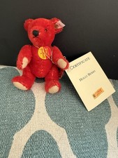 Vintage Steiff Holly Berry Christmas Teddy Bear Mohair
