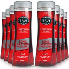 8x Brut Attraction Totale Shower Gel 600ml 6.02 per litre