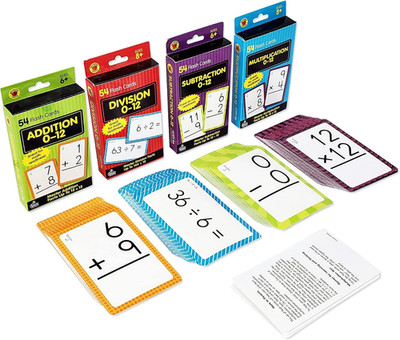 Carson Dellosa Addition Subtraction Division & Multiplication Flash Cards 4 Set
