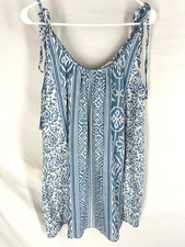 MADEWELL Dress Womens Size Medium Blue Cotton Light Navajo Western Boho Beachy