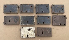 OUTSTANDING Lot of (10)  Antique DOOR RIM LOCKS Horizontal Locks Applied on door