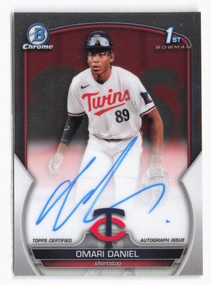 2023 Bowman Chrome Prospect Autographs #CPA-OD Omari Daniel Twins SP RC