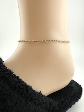 Classic 14k Yellow Gold Rope Chain Anklet 2.0dwt 3.1g