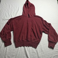 aerie women's hoodie cropped burgundy small