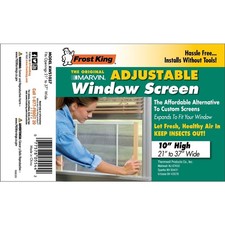 Adjustable Window Screen with Wood Frame 10 Inches High Fits Windows 21 to 37