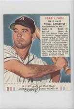 1952 Red Man Tobacco All-Star Team American League Series Ferris Fain #7 7xr