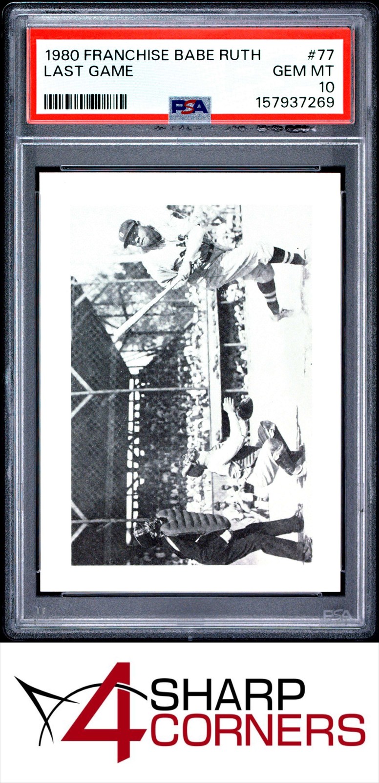 1980 FRANCHISE BABE RUTH #77 LAST GAME PSA 10
