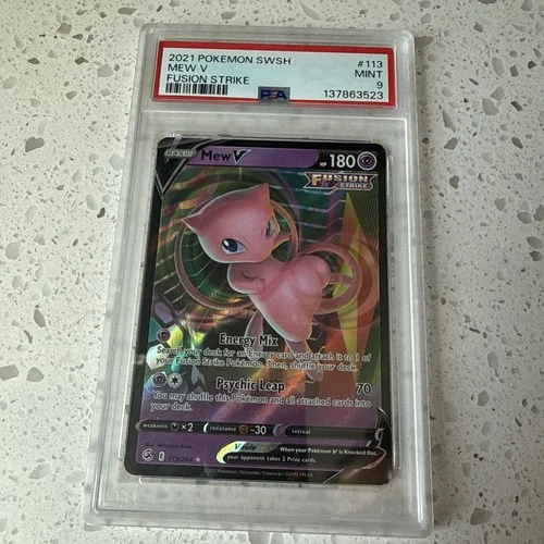 Mew V 113/264 Swsh08: Fusion Strike Holo PSA 9