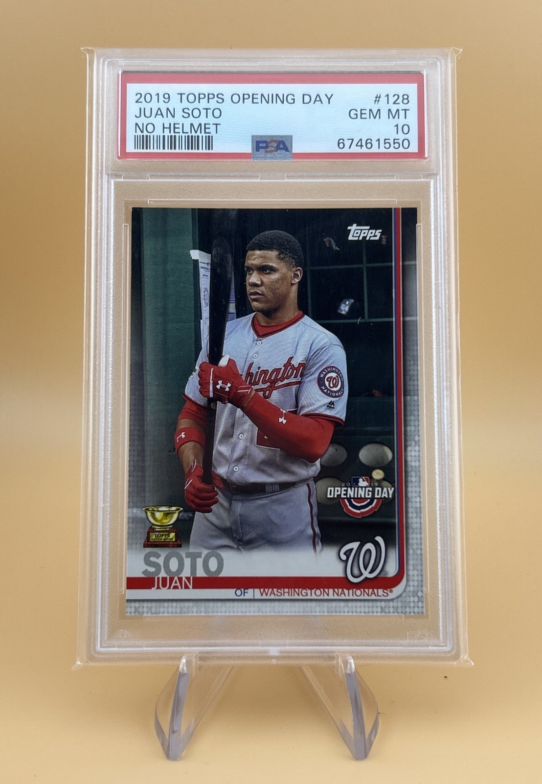2019 Topps Opening Day Juan Soto #128 Short Print Image Variation PSA 10 POP 7