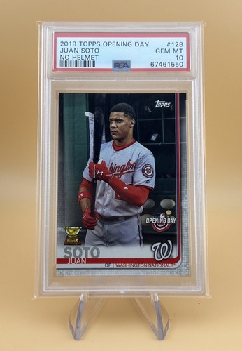 2019 Topps Opening Day Juan Soto #128 Short Print Image Variation PSA 10 POP 7