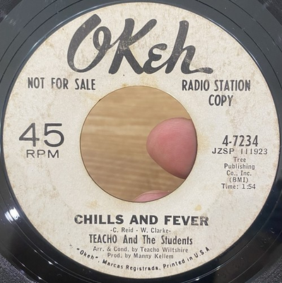 #ad TEACHO AND THE STUDENTS Chills amp; Fever 45 OKEH PROMO Ramp;B Northern Soul VG VG* $70.00