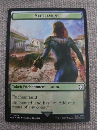 Fallout Settlement 8 / Human Soldier 3 Token - PIP - NM - MTG Magic ...