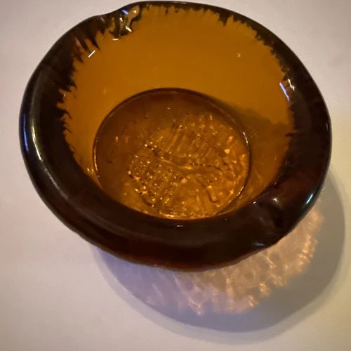 TWO FISH  Blenko Glass  Zodiac Pisces  3” Ashtray