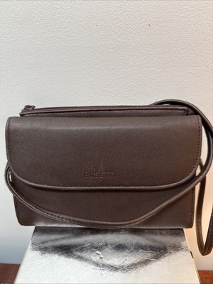 Rossetti Crossbody Versatile Hand Bag Brown Faux Leather Purse Romy pocketbook