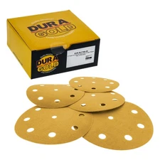 Dura-180 Grit - 5" Sanding Discs - 9-Hole Hook and Loop for DA Sander - 50pk