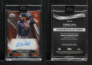 2024 Topps Chrome Black Orange Refractor /25 Forrest Wall #CBA-FW Rookie Auto RC