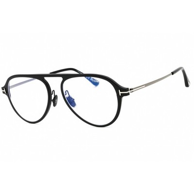Tom Ford Men's Eyeglasses Black/Grey Metal Aviator Full Rim Frame FT5972-B 005