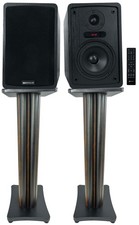 Rockville ELITE-5B 5.25" Bookshelf Speakers w/Bluetooth 28" Dark Wood Stands