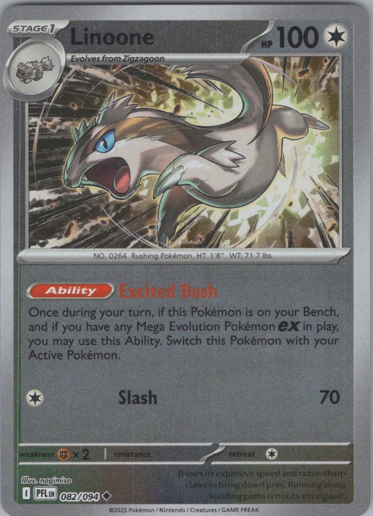 Linoone 082/094 NM Reverse Foil Uncommon ME02: Phantasmal Flames