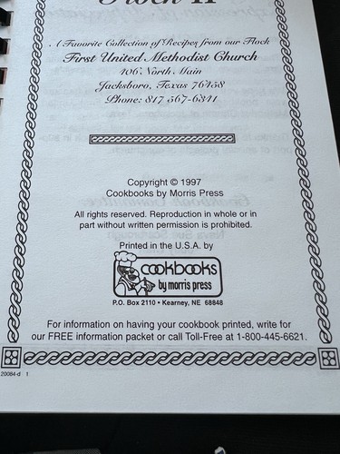Jacksboro Texas Feeding The Flock II 1997 1st United Methodist Church Recipes - Picture 5 of 10